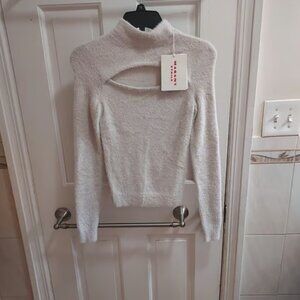 Isabel Marant White Mayers Cutout Mock Neck Peekaboo Sweater